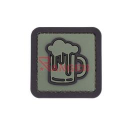 PARCHE PVC 3D JARRA DE CERVEZA CON VELCRO VERDE
