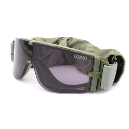 Gafas de protección ocular con 3 lentes intercambiables policarbonato antiempañamiento certificadas EN166 ANSI Z87 Verde