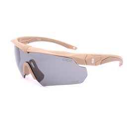 Gafas de seguridad 3 lentes intercambiables inserto óptico puente nasal de goma Coyote