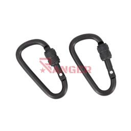 [IW-0204] MOSQUETON IMMORTAL C/SEGURO 2PCS 6CM NEGRO