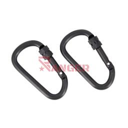 [IW-0208-SEGURO] MOSQUETON IMMORTAL C/SEGURO 2PCS 8CM NEGRO