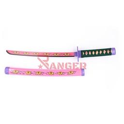 Katana wakizashi 40 cm total con hoja de 24 cm sin filo Rosa