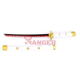 MINI KATANA WAKIZASHI 24 CM HOJA SIN FILO 40 CM TOTAL BLANCA