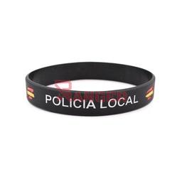 [IW-70507-BK] PULSERA IMMORTAL PVC POLICIA LOCAL NEGRA