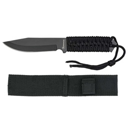 CUCHILLO DE HOJA FIJA CON MANGO ENCORDADO 10,5 CM DE HOJA Y 20 CM DE LONGITUD TOTAL ACERO 3CR13MOV FUNDA DE NYLON