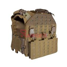 Chaleco porta placas con sistema Molle corte láser y porta cargadores M4 ajustable Coyote