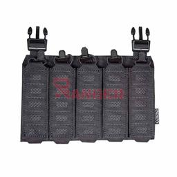 Panel frontal para chaleco porta 5 cargadores compatible con MP5 y MP7 sistema Molle corte láser poliéster con velcro y clip
