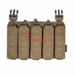 Panel frontal porta 5 cargadores para MP5 y MP7 Molle corte láser clip y velcro Coyote
