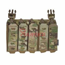 Panel delantero porta 5 cargadores para MP5 y MP7 Molle corte láser Multicam