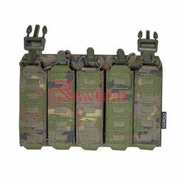 Panel frontal porta 5 cargadores compatible con MP5 y MP7 Molle corte láser Pixelado Boscoso