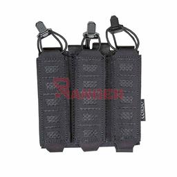 PORTACARGADORES TRIPLE PARA MP5 MP7 RETÉN TIPO DAGA CON SOPORTE PARA LÁSER