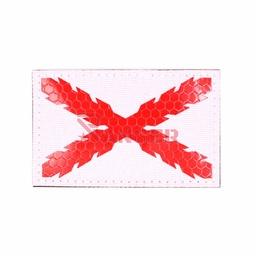 PARCHA REFLECTANTE 5X8 CM CON CIERRE DE GANCHO Y BUCLE BLANCA