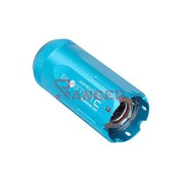 SILENCIADOR TRAZADOR RECARGABLE ALUMINIO CNC BATERÍA LITIO USB-C 35 RPS ROSCA 11MM 14MM CCW 70 MM X 32 MM