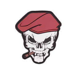 PARCHE CALAVERA 3D PVC BOINA ROJO