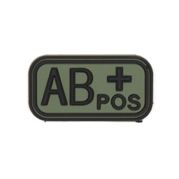 Parche PVC Grupo Sanguíneo AB positivo con Velcro Verde