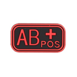 PARCHE PVC GRUPO SANGUÍNEO AB POSITIVO CON VELCRO