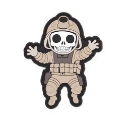 Parche PVC 3D Esqueleto Militar Gris