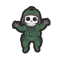 Parche PVC 3D Esqueleto Militar Verde