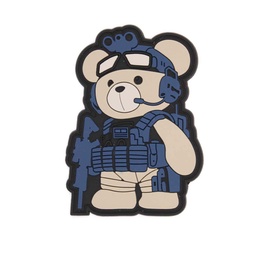PARCHE PVC 3D TEDDY TÁCTICO CON CIERRE DE VELCRO Gris