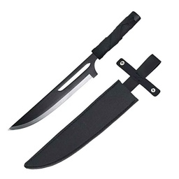 Cuchillo wakizashi de acero con hoja de 28 cm y funda de piel sintética