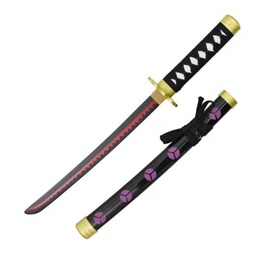 Katana wakizashi de madera con hoja de 28 cm y longitud total de 45 cm