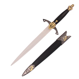 Daga Templar 21 cm hoja acero inoxidable mango plástico vaina plástica guarda de metal