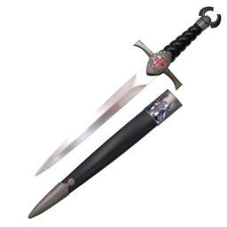 Daga Templar 40 cm hoja de acero inoxidable mango de plástico vaina de madera