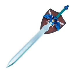 Espada decorativa 110 cm sin filo de acero inoxidable con soporte azul