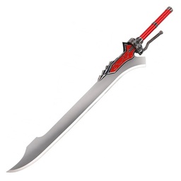 ESPADA LARGA 126 CM HOJA ACERO INOXIDABLE MANGO DE METAL GUARDA DE METAL CON SOPORTE ROJO