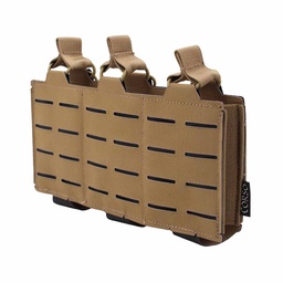 Funda portacargadores triple para G36 sistema MOLLE corte láser Coyote