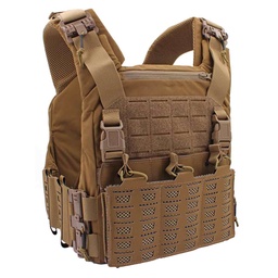Chaleco modular porta placas con portacargadores M4 sistema Molle corte láser extracción rápida Coyote