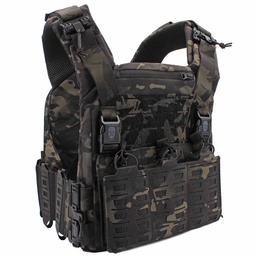 Chaleco porta placas modular Molle corte láser extracción rápida con almohadillas y portacargadores M4