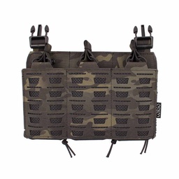 PANEL FRONTAL PORTA CARGADORES 3 PARA M4 AK CORTE LÁSER MOLLE CON CLIP Y VELCRO