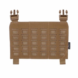 Panel frontal MOLLE corte láser 16 x 25 cm con hebilla daga y velcro Coyote