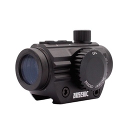 MIRA PUNTO ROJO 1X MONTAJE PICATINNY 22 MM ALUMINIO BATERÍA CR2032 ILUMINACIÓN ROJO VERDE RESISTENTE AL AGUA RECUBRIMIENTO ÓPTICO PLATEADO LONGITUD 70 MM PESO