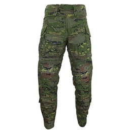 Pantalón de combate 14 bolsillos tejido antidesgarro con refuerzos nylon y rodilleras espuma Pixelado Boscoso