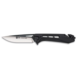 Navaja K25 G10 con bloqueo de seguridad interno y funda de nylon hoja de 10,5 cm grosor 3,3 mm mango de 14,6 cm longitud total 25,1 cm forro de acero acabado