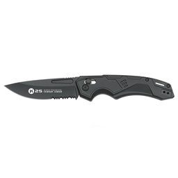 NAVAJA DE BOLSILLO K25 CON BLOQUEO DE BARRA TRANSVERSAL, HOJA SIMPLE, CLIP Y FUNDA DE NYLON