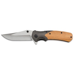 NAVAJA PLEGABLE HOJA DE 8,6 CM MANGO MADERA VIROLA ALUMINIO