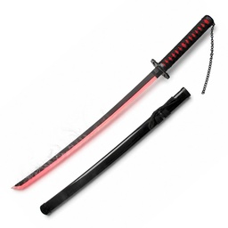 Katana LED decorativa de madera 103 cm con vaina plástica Morada