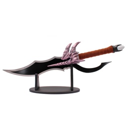 ESPADA CORTA 69 cm HOJA DE ACERO INOXIDABLE SIN FILO CON SOPORTE