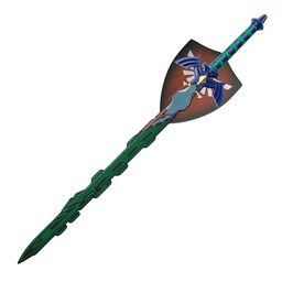Espada Larga Acero Inoxidable Filo Sin Filo Soporte Incluido Verde