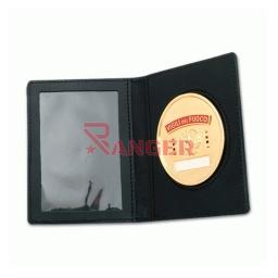 [75915] CARTERA PIEL PORTAPLACA REDONDA NEGRA