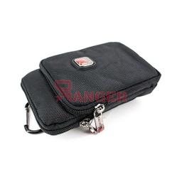 [5098] BOLSITO X CORDURA DOBLE CREMALLERA C/MOSQUETON NEGRO