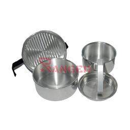 TARTERA ALUMINIO CAMPING 4 PIEZAS Plata